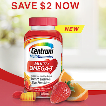 $2 off New Centrum Omega 3 Gummie Vitamins with Printable Coupon