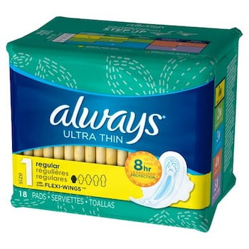 Save $1.50 off (2) Always Pads or Liners with Printable Coupon – 2018