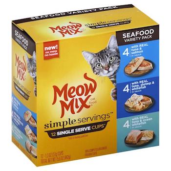 Save $1.25 off Meow Mix Simple Serving Wet Cat Food with Printable Coupon