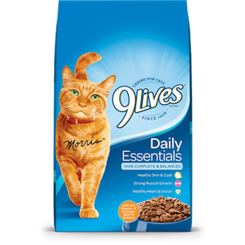 Save $1.25 off (1) 9Lives Dry Cat Food Printable Coupon