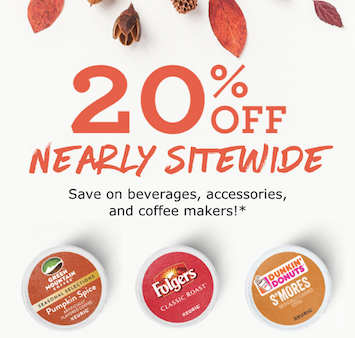 Save 20% off Keurig Coffee (and Makers) with Online Coupon Code
