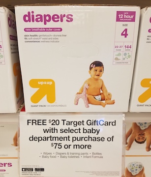 Get a $20 Target Gift Card on Baby Purchases $75 or More