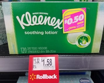 Peelie Coupon Alert – .50 off Kleenex Tissues at Walmart – $1.08 Each