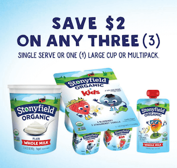 Save $1 off Stonyfield Organic Yogurts with Printable Coupon – 2018