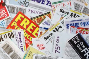 coupons spread out