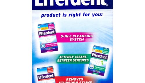 Save $0.75 off (1) Efferdent Denture Cleanser Coupon