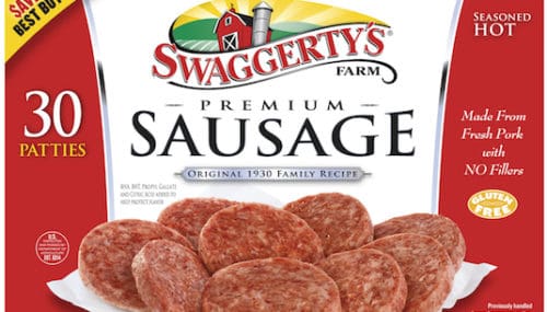 Save $1.00 off (1) Swaggerty’s Farm Premium Sausage Patties Coupon