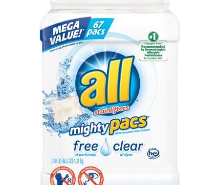 Save $3.00 off (1) All Mighty Pacs Free & Clear Laundry Detergent Coupon