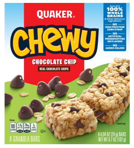 Save $1.00 off (2) Quaker® Chewy Granola Bars Printable Coupon