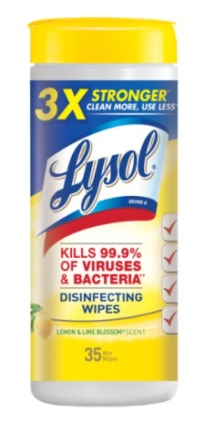 Save $1.00 off (2) Lysol® Disinfecting Wipes Printable Coupon
