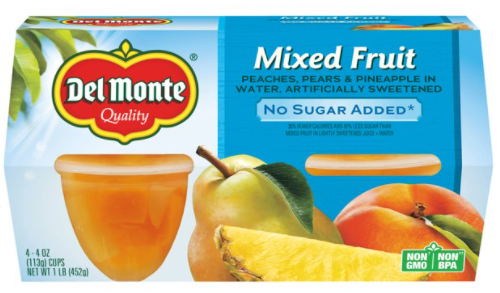 Save $1.25 off (3) Del Monte Fruit Cup Packs Printable Coupon