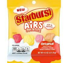 Save $0.50 with any ONE (1) purchase of STARBURST AIRS PEG OR FRUIT CHEWS SHARE SIZE Coupon
