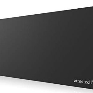 cimetech Gaming Mouse Pad XXL Comfortable Superfine Fiber Desktop Extended Large Mouse Pad Waterproof Keyboard Mat with Non-Slip Base, Smooth Surface for Computer and Desk (25.3✖12.4✖0.04inches)-Black