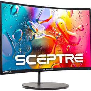 Sceptre 24" Curved 75Hz Gaming LED Monitor Full HD 1080P HDMI VGA Speakers, VESA Wall Mount Ready Metal Black 2019 (C248W-1920RN)
