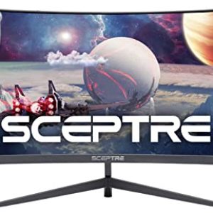 Sceptre 30-inch Curved Gaming Monitor 21:9 2560x1080 Ultra Wide/ Slim HDMI DisplayPort up to 200Hz Build-in Speakers, Metal Black (C305B-200UN1)