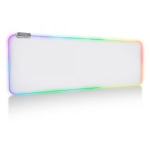 Tilted Nation Bone White Gaming Mouse Pad RGB - Create Your Dream Setup - Bright LED Gaming Mousepad XL with 8 Light Modes - Smooth Gliding Large RGB Gaming Mouse Pad White - Easy to Clean Gamer Mat