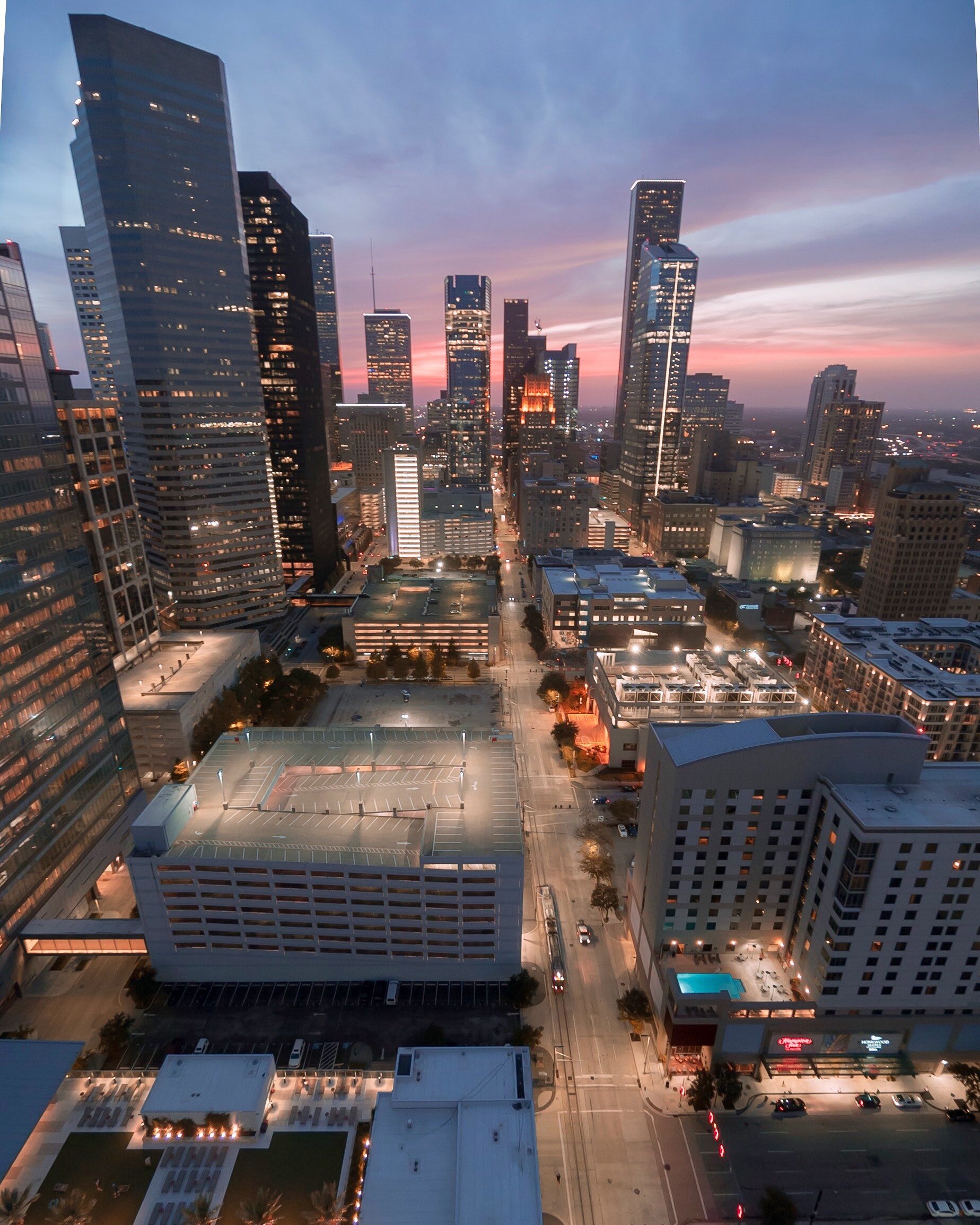 Houston Buildings at night