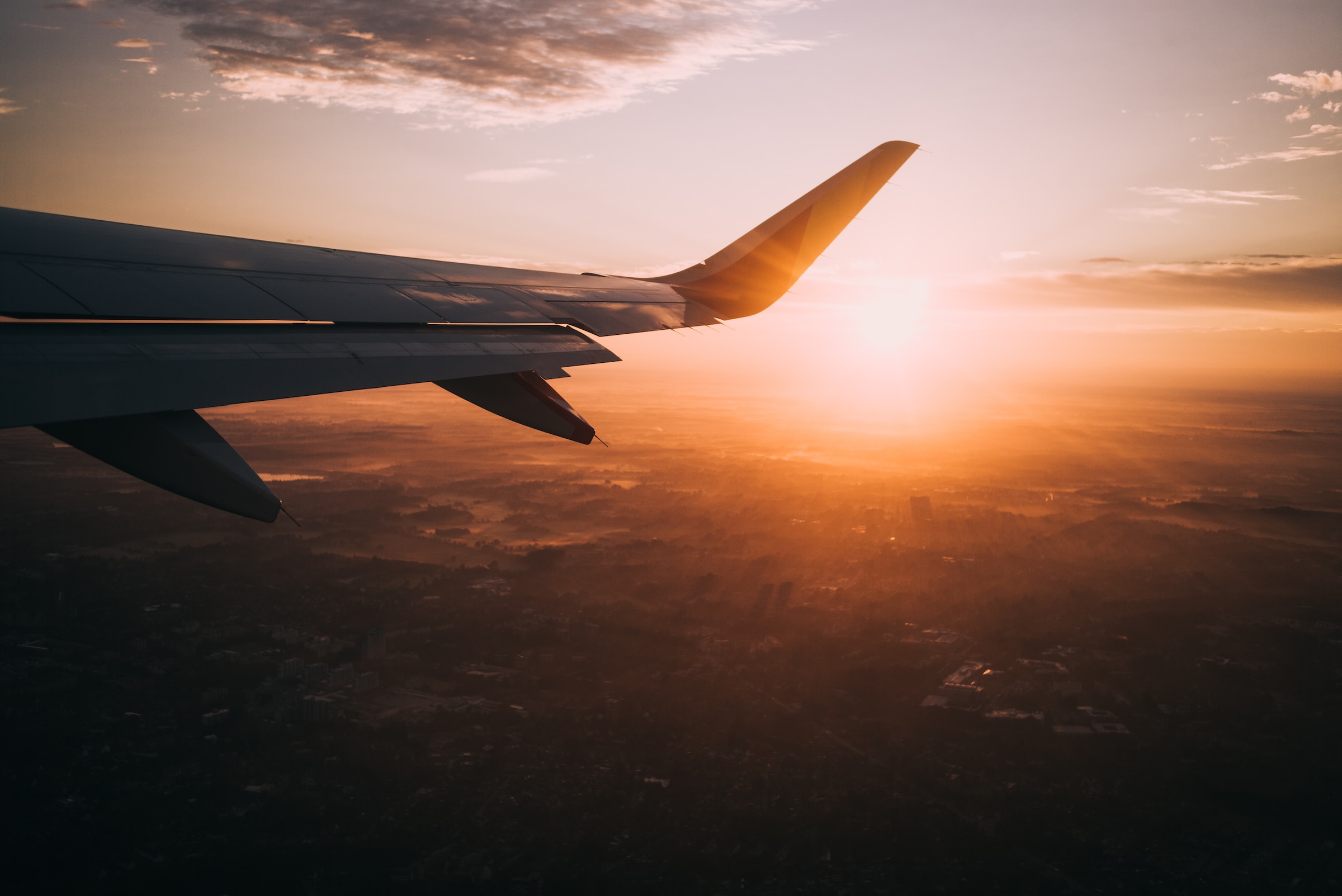 sunrise during flight