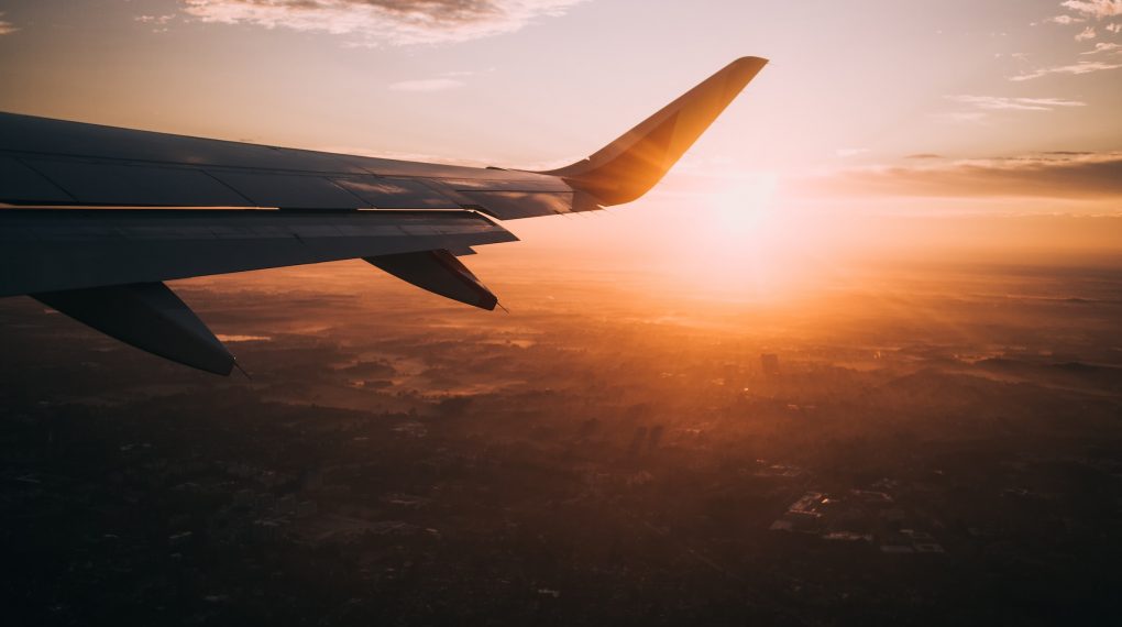 sunrise during flight