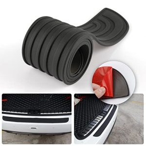 SINGARO Car Rear Bumper Protector, 35.1inch x2.75inch Car/SUV Universal Rubber Anti-Scratch Trunk Exterior Accessories（Black）