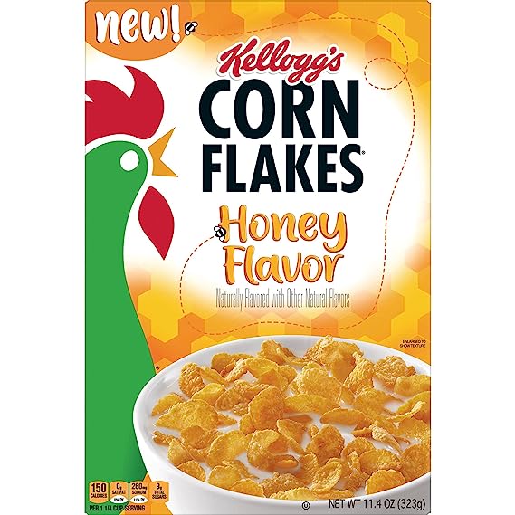 Start your day with a golden touch with Kellogg's Corn Flakes Honey Cereal!