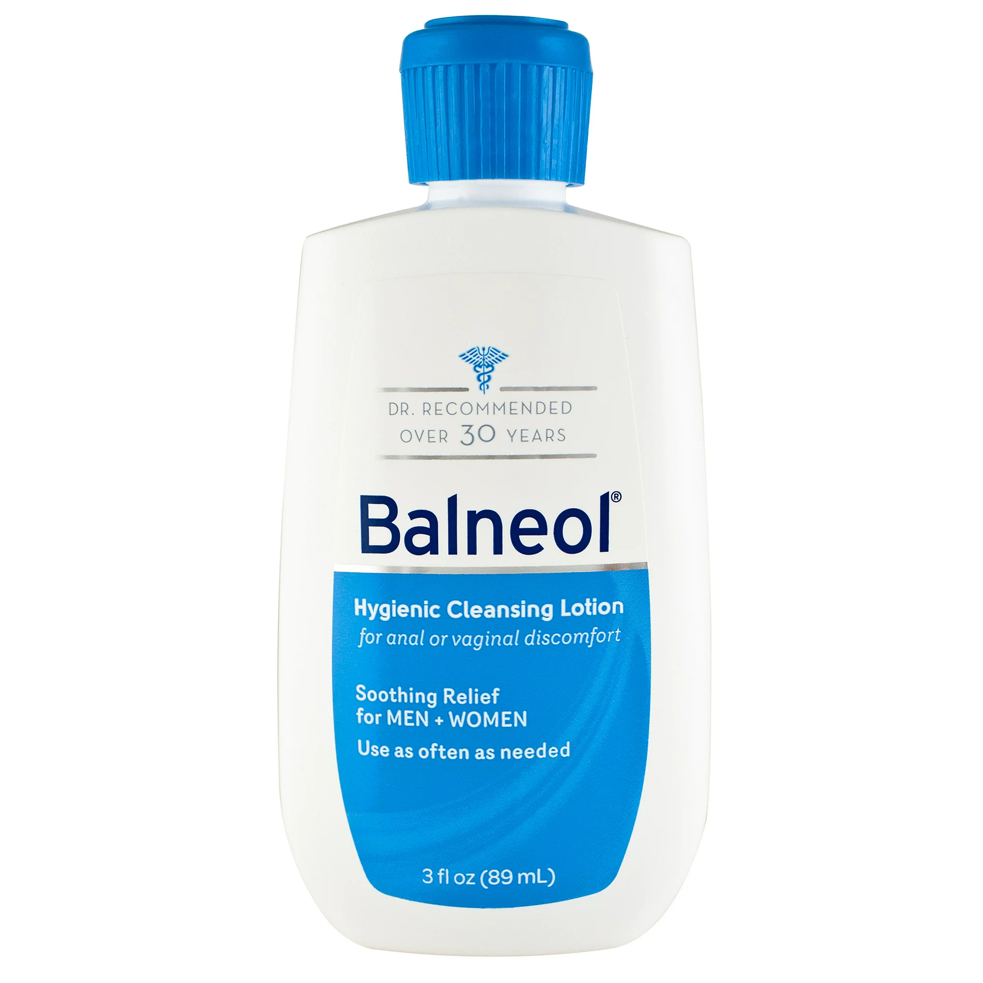 Experience soothing relief using BALNEOL Hygienic cleansing lotion.