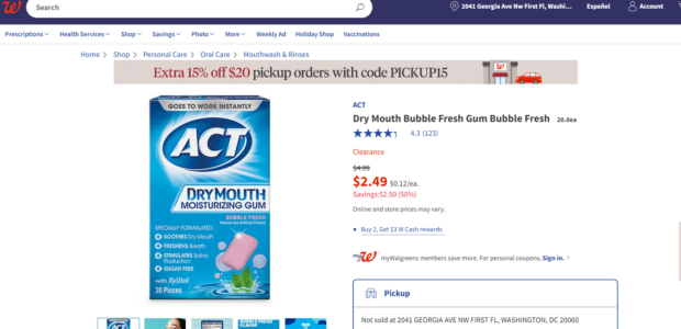Act Dry Mouth Gum