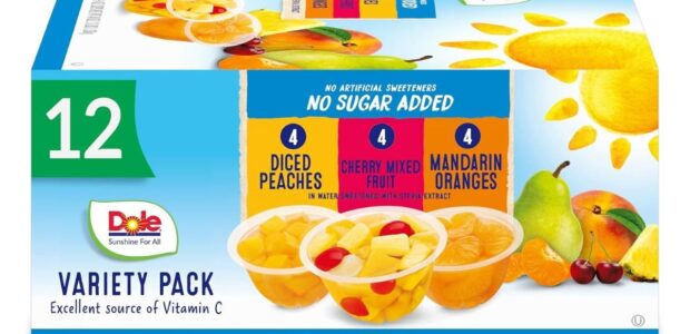 Dole Fruit Bowls No Sugar Added Variety Pack, Peaches, Mandarin Oranges & Cherry Mixed Fruit