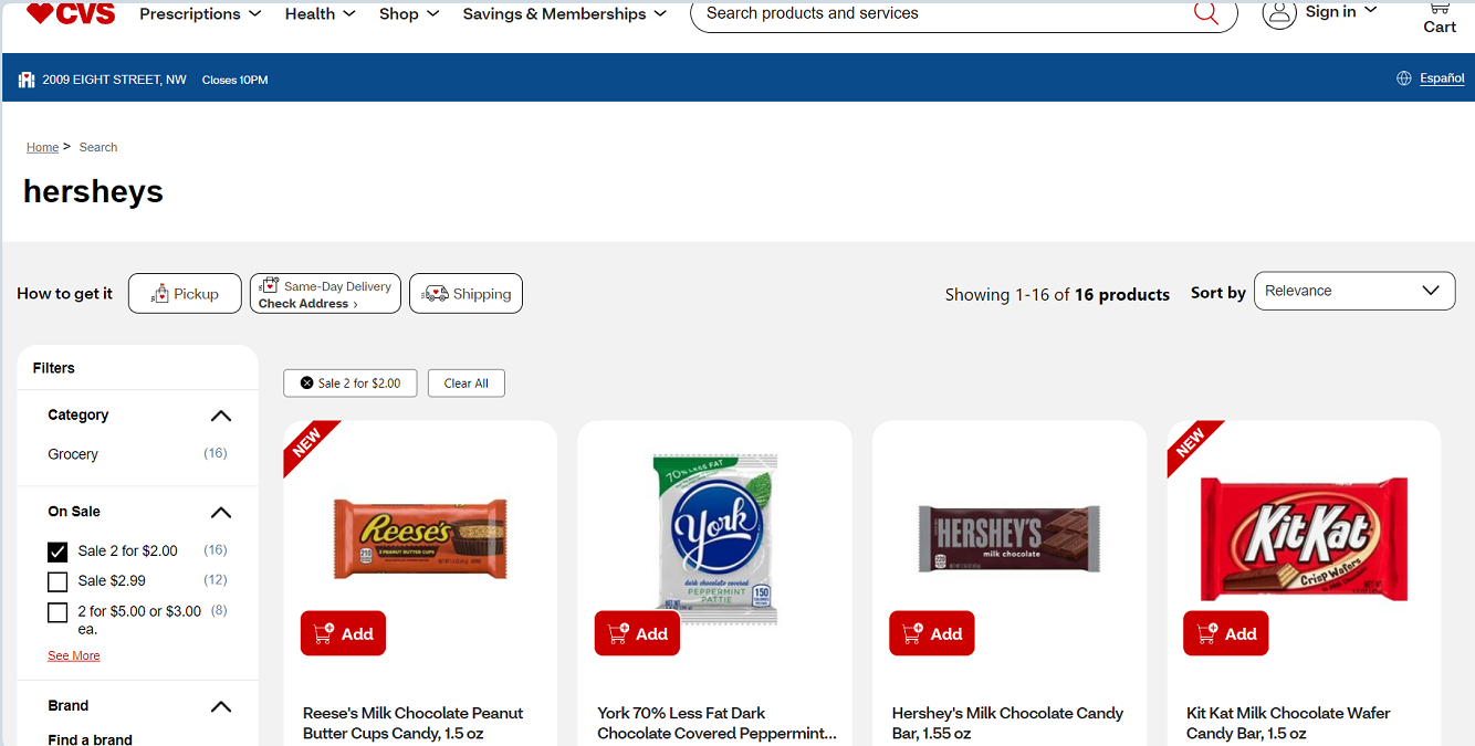 Shop 2 King Size Hershey’s Candy Bars at CVS for $0.50 Price Each
