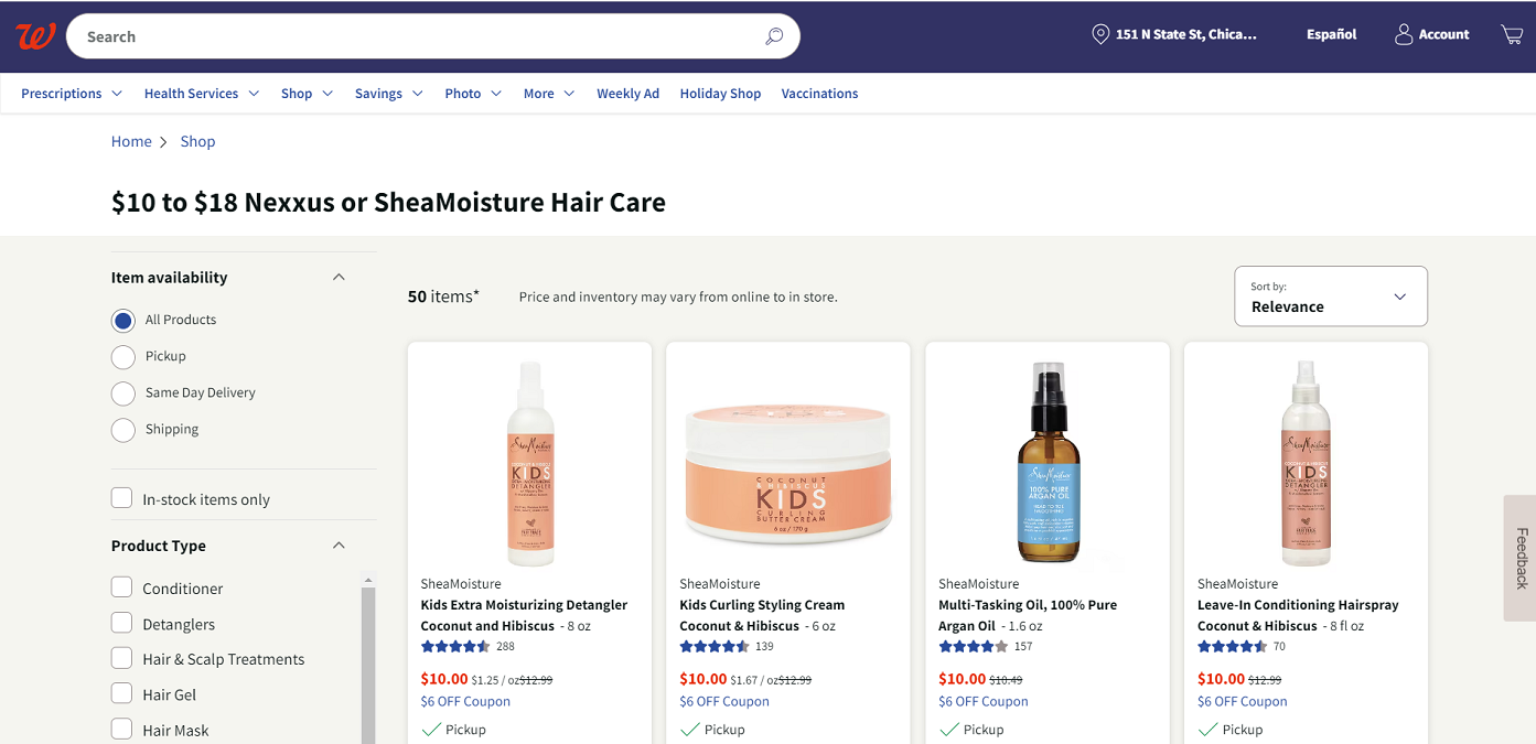 Walgreens Clearance: Buy $10 to $18 SheaMoisture Hair Products or Nexxus Hair Products 