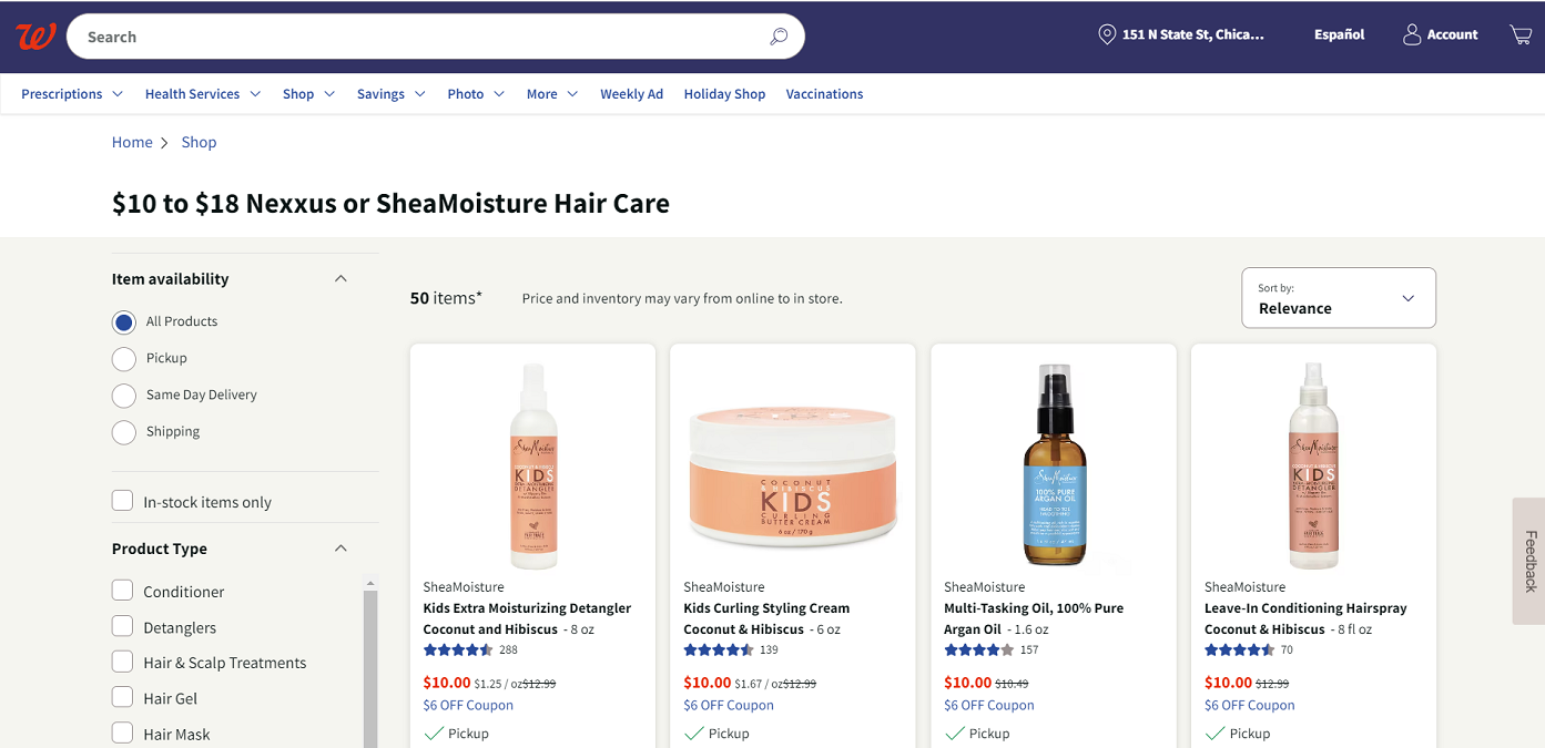 SheaMoisture Hair Products or Nexxus Hair Products, SheaMoisture Hair Products, Nexxus Hair Products