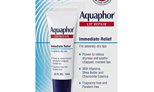 Aquaphor Lip Repair Ointment - Long-lasting Moisture to Soothe Dry Chapped Lips - .35 fl. oz. Tube, aquaphor lip balm