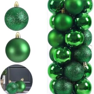 Christmas Balls Ornaments Hanging Balls for Xmas Tree, Holiday, Wedding, Party (Green)