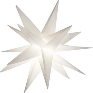Elf Logic Large 18” Easy Assembly Warm White LED Moravian Star - Hanging Outdoor Christmas Light - Use as Holiday Decoration, Porch Light, 3D Fixture, Advent Star, Wedding &...