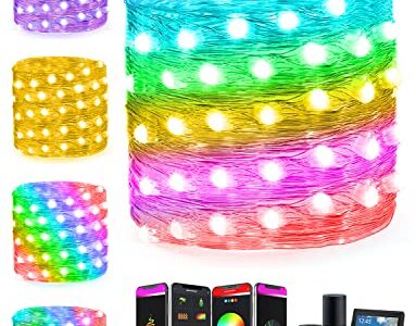 Popotan Smart Fairy String Lights - 33Ft Christmas Lights Work with Alexa Google Home RGB Color Changing Twinkle Light for Bedroom Party Wedding Craft, amazon promo code