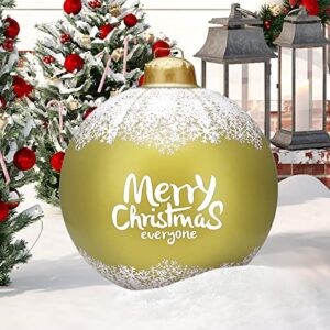 VIKASI Christmas Inflatables Outdoor Decorations, Remote Control Blow Up Gold Christmas Ball Christmas Decor with 16 Color LED Lights Built-in for Holiday Party Yard Garden Lawn