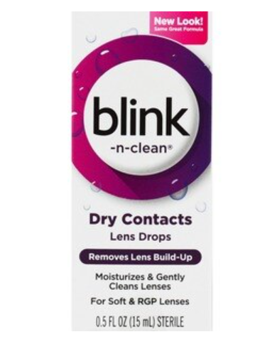 Blink-n-clean dry contact lens drops