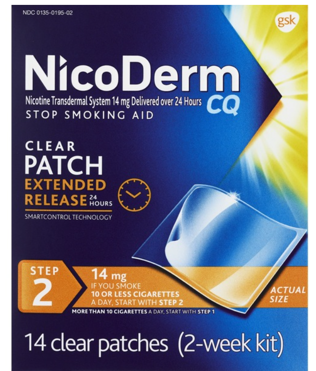 Nicoderm CQ Nicotine Patches to Stop Smoking Step 2, NicoDerm CQ or Nicorette Coupon