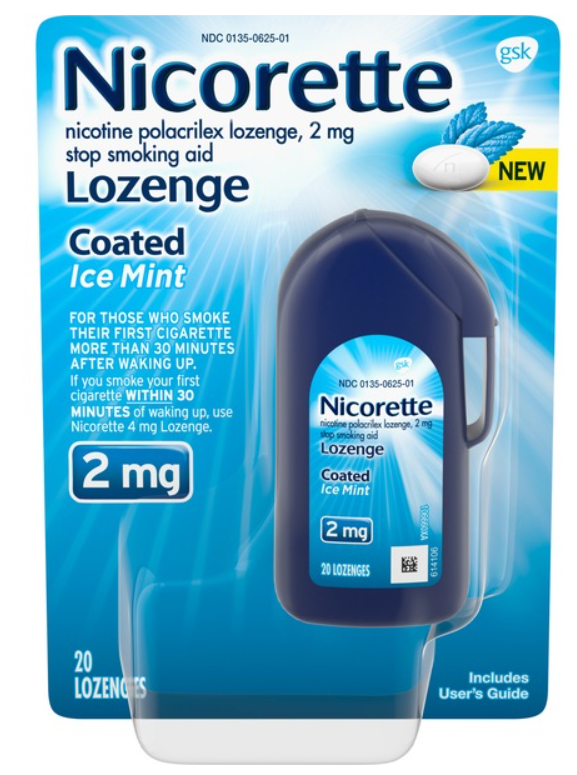 Nicorette Lozenge Ice Mint, Nicorette or NicoDerm CQ coupon 