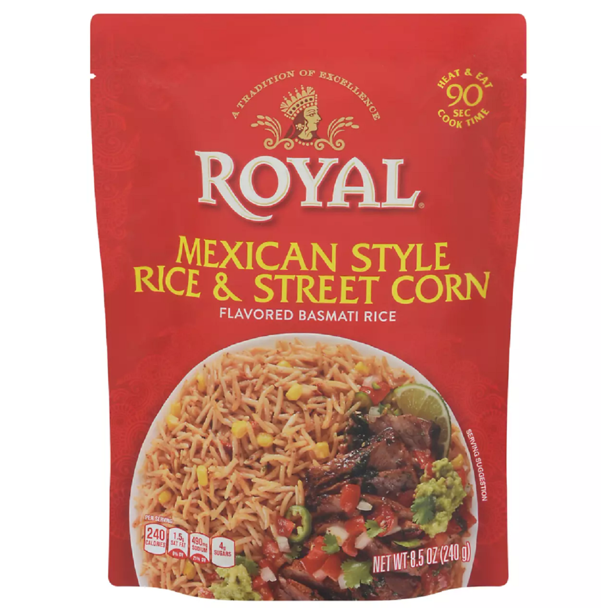 Royal Mexican Style Rice and Street Corn, Royal Ready To Heat Rice