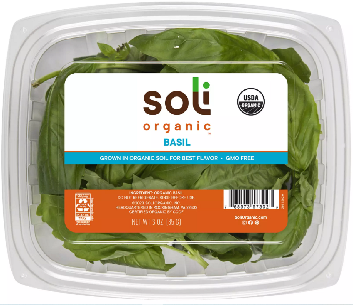 Soli Organic Fresh Basil, Soli Organic Basil Printable coupon