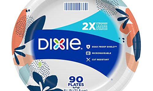 Dixie Paper Plates, 8 1/2 inch, Dinner Size Printed Disposable Plate, 90 Count, amazon fresh discount code