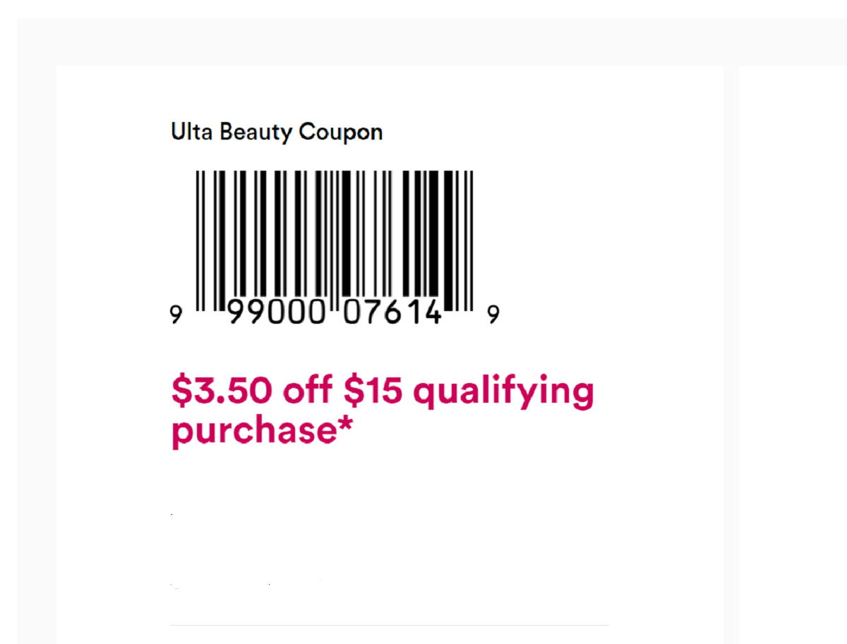 Ulta Beauty Coupon In-store: $3.50 off $15 Eligible Purchase
