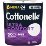 Cottonelle Toilet Paper, Strong Toilet Tissue 6 Mega Rolls (6 Mega Rolls is 24 regular rolls, Cottonelle Toilet Paper Coupon