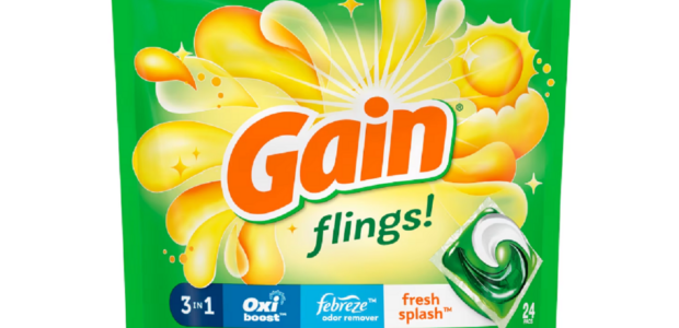 Gain flings! Laundry Detergent Pacs with Odor Defense, 24 Ct, Fresh Splash HE 3in1 Detergent Pacs with Febreze and Oxi, Gain Flings Laundry Detergent Printable Coupon