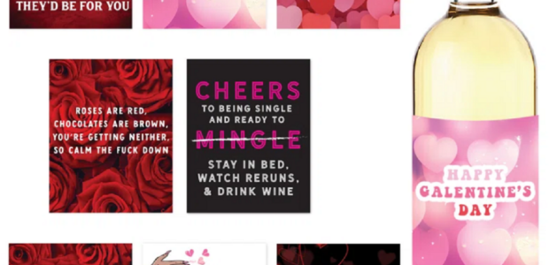 Galentines Day Decorations Funny Wine Labels For Bottles, Anti Valentines Day, galentines day