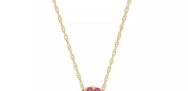 Macy's Ruby (5/8 ct. tw.) & Diamond (1/10 ct.tw.) Double Heart 18" Pendant Necklace in 14k Gold, macys promo code