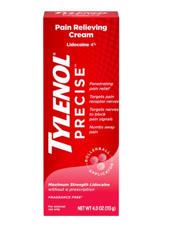 Tylenol Precise Maximum Strength 4% Lidocaine Pain Relieving Cream