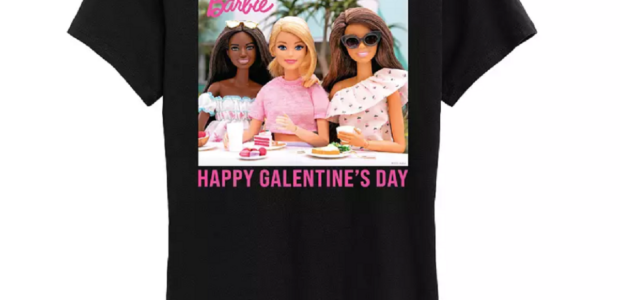 Women's Barbie® Happy Galentine's Day Graphic Tee, galentine's day