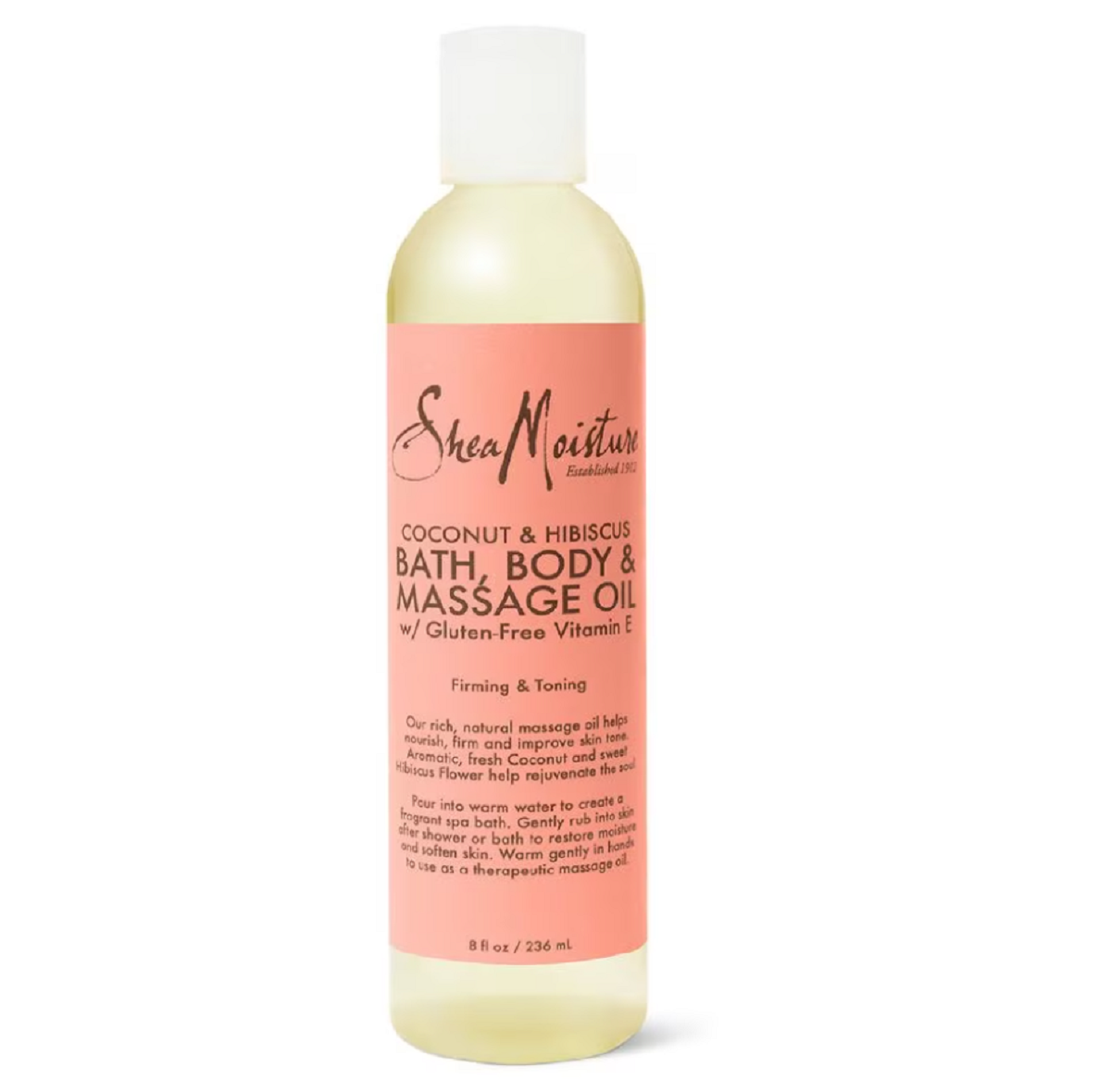 Bath, Massage and Body Oil Coconut Oil and Hibiscus8.0oz, SheaMoisture Bath Care